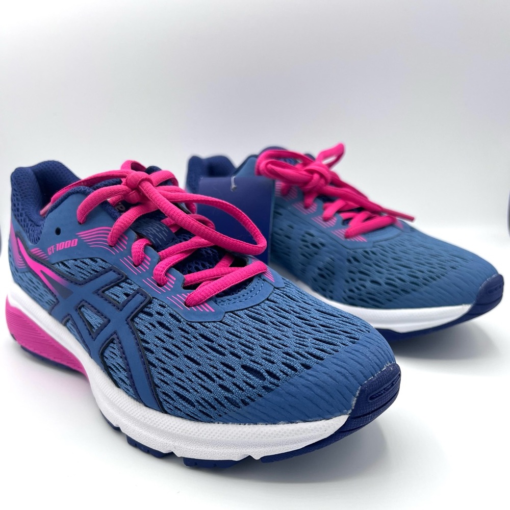 ASICS GT-1000 7 GS Running Shoes 1014A005-400 Azure/Purple size 4y